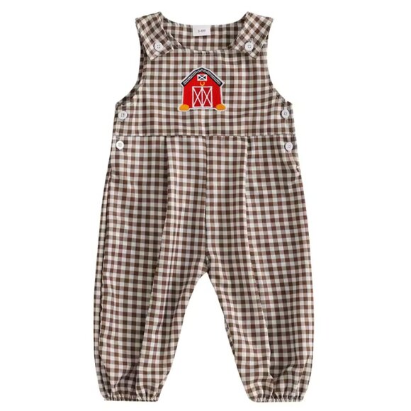 Farm Romper Farm First Birthday Clothes Farm Outfit Cow Dress Cowgirl Cowboy - Picture 1 of 3